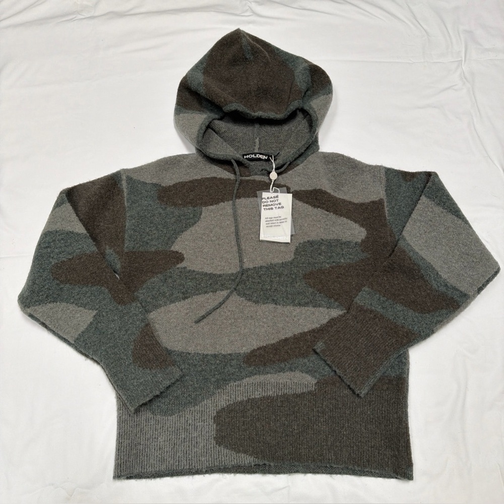 HOLDEN Chalet Camouflage-Print Hoodie Soft Knit Size S NWT - Picture 3 of 12